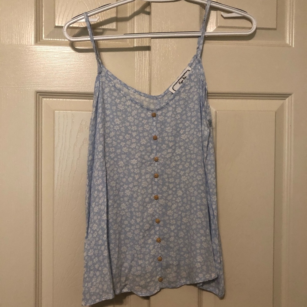 Baby Blue Floral Tank Top
